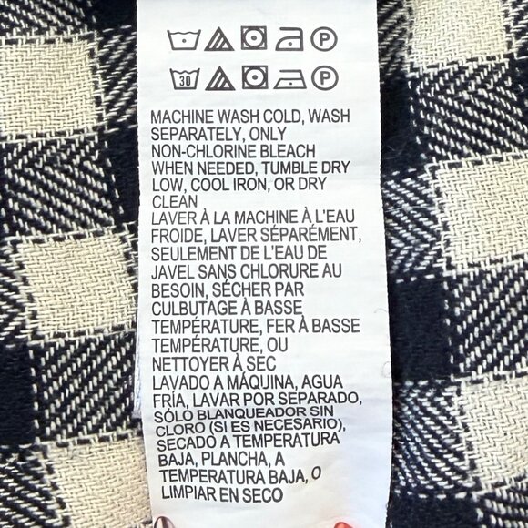 Lucky Brand Long Sleeve Flannel Button Down Shirt Women S Black White Checkered - Picture 5 of 7